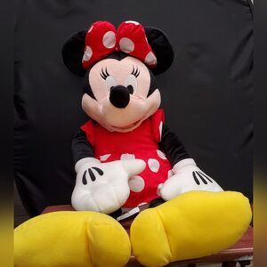 Disney Classic Minnie Mouse Yellow Shoes Red Polka Dot Dress Plush